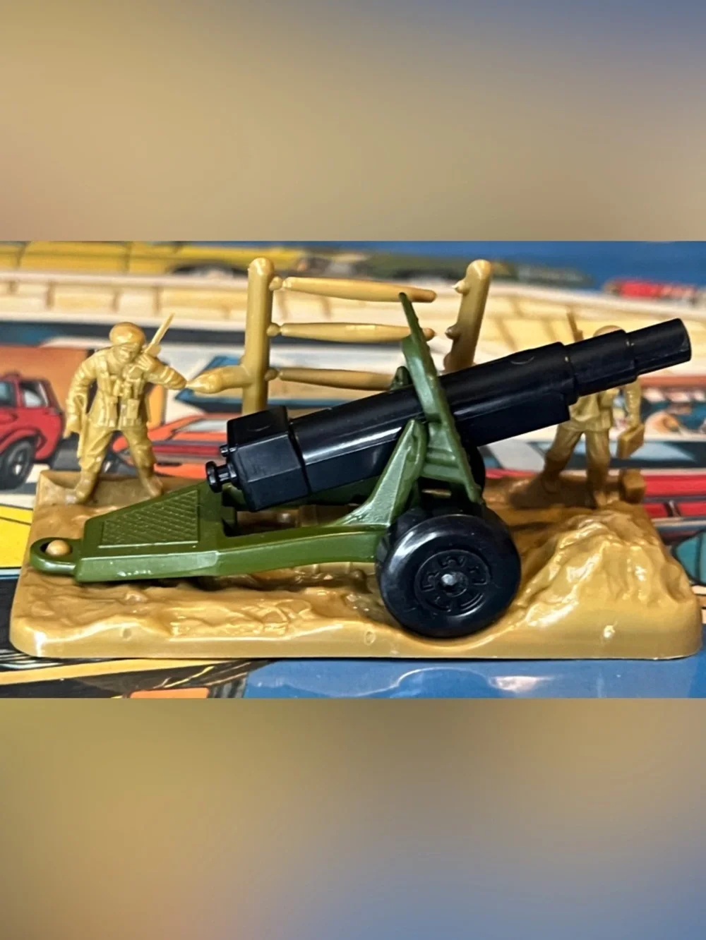 Vintage Matchbox 1977 MB-32 Field Gun Cannon Toy Soldiers Lesney England